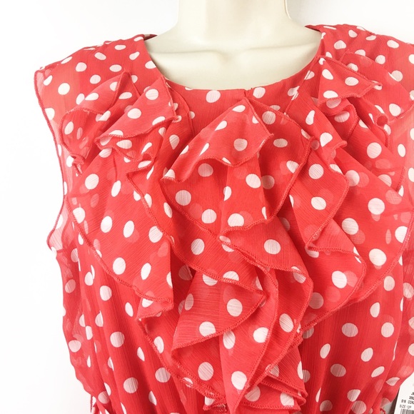 Emma & Michelle Red Dot Dress - Picture 2 of 6